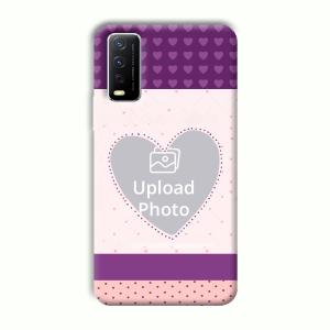Purple Hearts Customized Printed Back Cover for Vivo Y12G