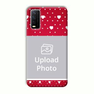 White Hearts Customized Printed Back Cover for Vivo Y12G
