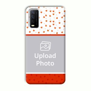 Orange Hearts Customized Printed Back Cover for Vivo Y12G