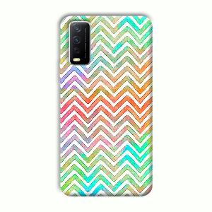 White Zig Zag Pattern Phone Customized Printed Back Cover for Vivo Y12G