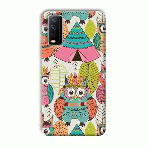 Fancy Owl Phone Customized Printed Back Cover for Vivo Y12G