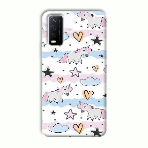 Unicorn Pattern Phone Customized Printed Back Cover for Vivo Y12G