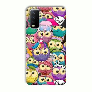 Colorful Owls Phone Customized Printed Back Cover for Vivo Y12G
