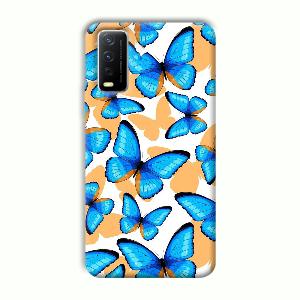 Blue Butterflies Phone Customized Printed Back Cover for Vivo Y12G