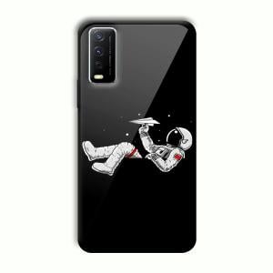 Lazy Astronaut Customized Printed Glass Back Cover for Vivo Y12G
