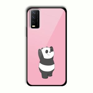 Pink Panda Customized Printed Glass Back Cover for Vivo Y12G