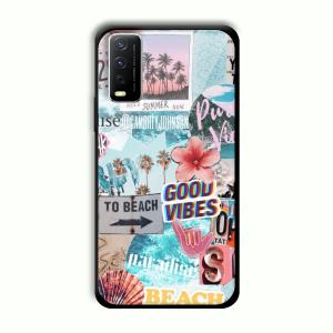 To the Beach Customized Printed Glass Back Cover for Vivo Y12G