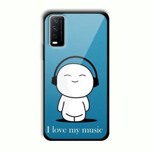 I Love my Music Customized Printed Glass Back Cover for Vivo Y12G