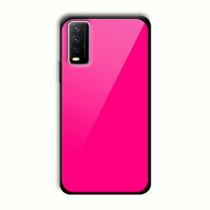 Neon Pink Customized Printed Glass Back Cover for Vivo Y12G