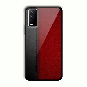 Leather Texture Customized Printed Glass Back Cover for Vivo Y12G
