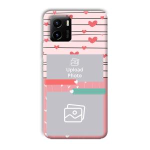 Pink Hearts Customized Printed Back Cover for Vivo Y15C