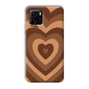 Brown Hearts Phone Customized Printed Back Cover for Vivo Y15C
