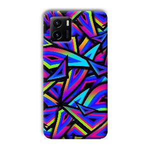 Blue Triangles Phone Customized Printed Back Cover for Vivo Y15C