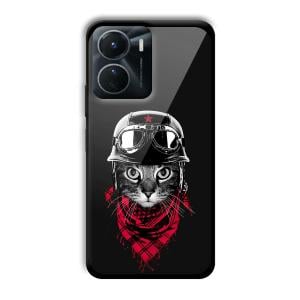Rider Cat Customized Printed Glass Back Cover for Vivo