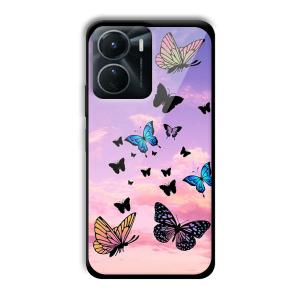 Butterflies Customized Printed Glass Back Cover for Vivo Y16