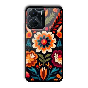 Flowers Customized Printed Glass Back Cover for Vivo