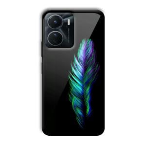 Neon Feather Customized Printed Glass Back Cover for Vivo Y16