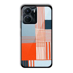 Orange Stripes Customized Printed Glass Back Cover for Vivo