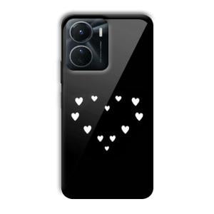 Little White Hearts Customized Printed Glass Back Cover for Vivo