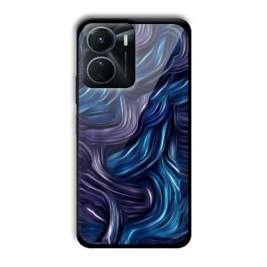 Blue Waves Customized Printed Glass Back Cover for Vivo