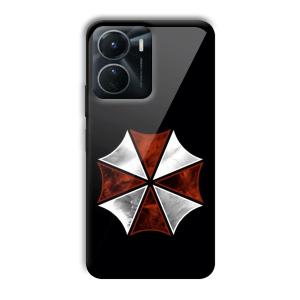Red and Silver Customized Printed Glass Back Cover for Vivo Y16