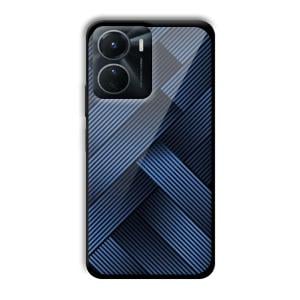 Blue Criss Cross Customized Printed Glass Back Cover for Vivo