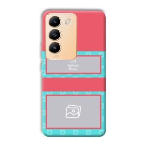Blue Pink Customized Printed Back Cover for Vivo