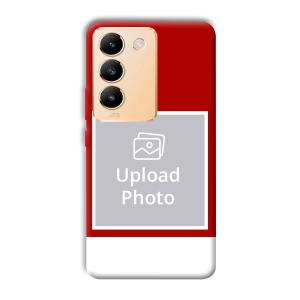 Red & White Customized Printed Back Cover for Vivo