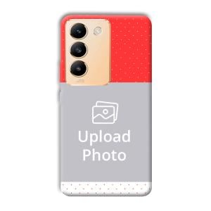 Red White Customized Printed Back Cover for Vivo
