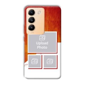 Red White Background Customized Printed Back Cover for Vivo
