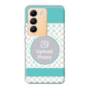 Blue Flowers Customized Printed Back Cover for Vivo
