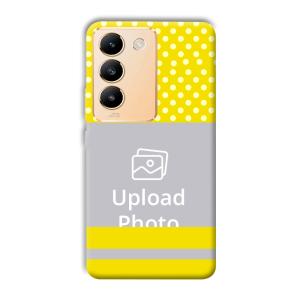 White & Yellow Customized Printed Back Cover for Vivo