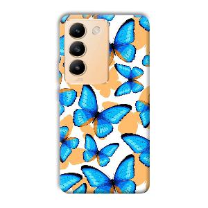 Blue Butterflies Phone Customized Printed Back Cover for Vivo