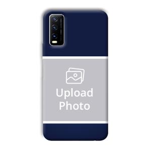 Blue White Customized Printed Back Cover for Vivo Y20G