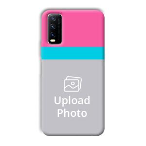 Pink & Sky Blue Customized Printed Back Cover for Vivo Y20G
