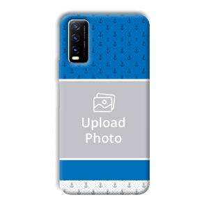 Blue White Design Customized Printed Back Cover for Vivo Y20G