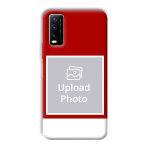 Red & White Customized Printed Back Cover for Vivo Y20G
