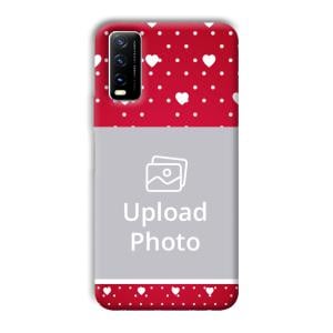 White Hearts Customized Printed Back Cover for Vivo Y20G