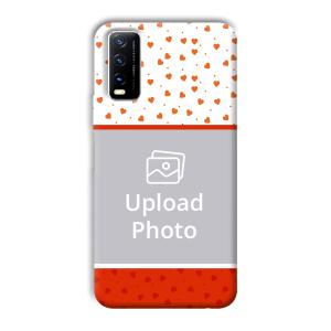 Orange Hearts Customized Printed Back Cover for Vivo Y20G