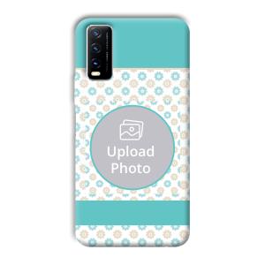 Blue Flowers Customized Printed Back Cover for Vivo Y20G