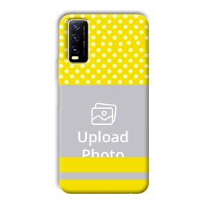 White & Yellow Customized Printed Back Cover for Vivo Y20G