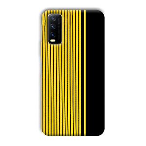 Yellow Black Design Phone Customized Printed Back Cover for Vivo Y20G