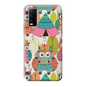 Fancy Owl Phone Customized Printed Back Cover for Vivo Y20G