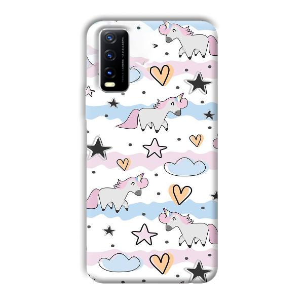 Unicorn Pattern Phone Customized Printed Back Cover for Vivo Y20G