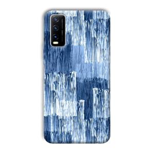 Blue White Lines Phone Customized Printed Back Cover for Vivo Y20G