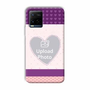Purple Hearts Customized Printed Back Cover for Vivo Y21