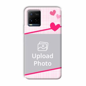 Pink Check Customized Printed Back Cover for Vivo Y21
