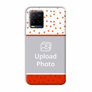Orange Hearts Customized Printed Back Cover for Vivo Y21