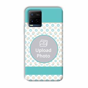 Blue Flowers Customized Printed Back Cover for Vivo Y21