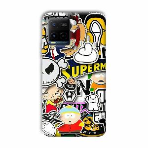 Cartoons Phone Customized Printed Back Cover for Vivo Y21
